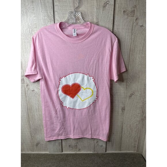 Jerzees Tops - Jerzees Pink T Shirt Double Heart Design Adult S Short Sleeves Love Sweetheart